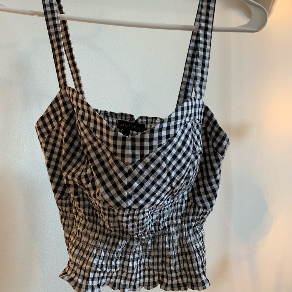 Cropped Gingham Top